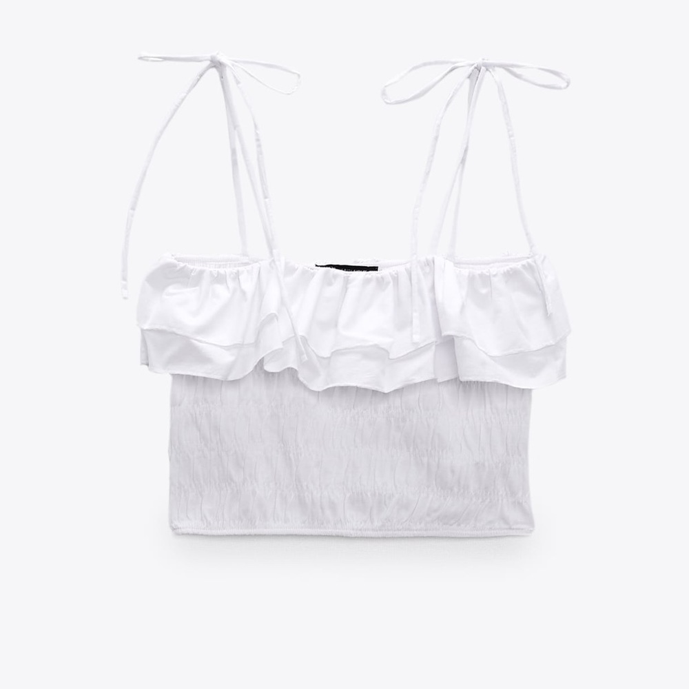 Zara - Ruffled Crop Top - Picture 4 of 9